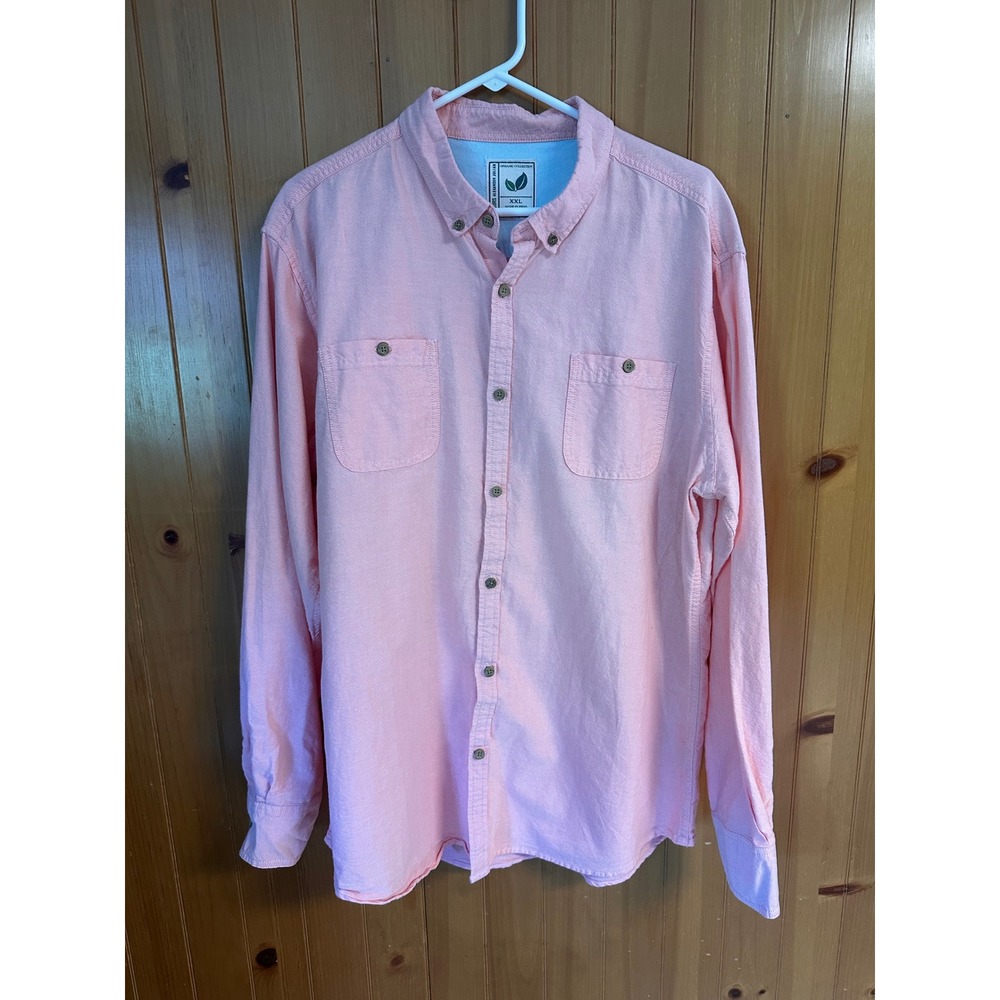 Colours Alexander Julian Mens XXL Salmon Pink Organic Cotton Button Down Shirt